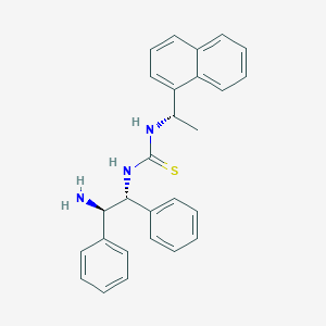 molecular formula C27H27N3S B6292606 N-[(1R,2R)-2-Amino-1,2-diphenylethyl]-N'-[(S)-1-(1-naphthalenyl)ethyl]thiourea, 95%, (99% ee) CAS No. 2415751-97-0