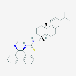 molecular formula C37H49N3S B6292633 N-[(1S,2S)-2-(Dimethylamino)-1,2-diphenylethyl]-N'-[[(1R,4aS,10aR)-1,2,3,4,4a,9,10,10a-octahydro-1,4a-dimethyl-7-isopropyl-1-phenanthrenyl]methyl]thiourea, 98%, (99% ee) CAS No. 2415751-67-4