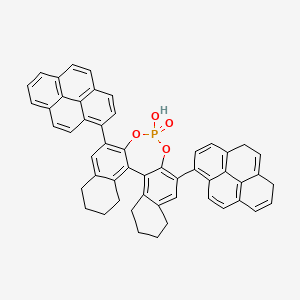 molecular formula C52H39O4P B6292649 (11bS)-8,9,10,11,12,13,14,15-Octahydro-4-hydroxy-2,6-di-1-pyrenyl-4-oxide-dinaphtho[2,1-d:1',2'-f][1,3,2]dioxaphosphepin, 98% (99% ee) CAS No. 2737206-88-9