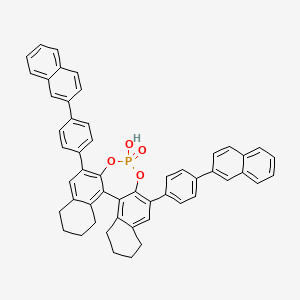 molecular formula C52H41O4P B6292655 (11bR)-2,6-Bis[4-(2-naphthalenyl)phenyl]-8,9,10,11,12,13,14,15-octahydro-4-hydroxy-4-oxide-dinaphtho[2,1-d:1',2'-f][1,3,2]dioxaphosphepin, 98% (99% ee) CAS No. 2737206-85-6