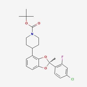 molecular formula C24H27ClFNO4 B6292701 tert-Butyl 4-[(2S)-2-(4-chloro-2-fluoro-phenyl)-2-methyl-1,3-benzodioxol-4-yl]piperidine-1-carboxylate CAS No. 2401894-43-5