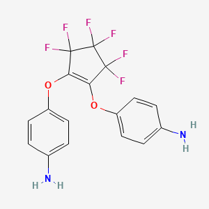 molecular formula C17H12F6N2O2 B6292768 1,2-Bis(4-aminophenoxy)-3,3,4,4,5,5-hexafluoro-1-cyclopentene CAS No. 127270-87-5