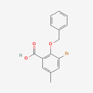 molecular formula C15H13BrO3 B6292840 2-(Benzyloxy)-3-bromo-5-methylbenzoic acid CAS No. 2413441-13-9
