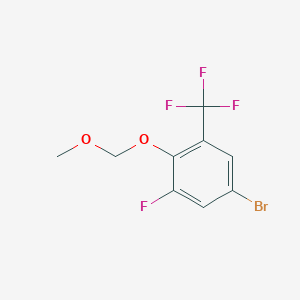 molecular formula C9H7BrF4O2 B6292847 5-Bromo-1-fluoro-2-(methoxymethoxy)-3-(trifluoromethyl)benzene CAS No. 2413441-33-3