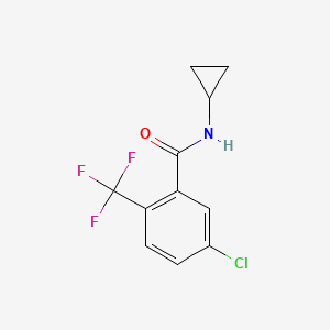 molecular formula C11H9ClF3NO B6292890 5-Chloro-N-cyclopropyl-2-(trifluoromethyl)benzamide CAS No. 2413441-25-3