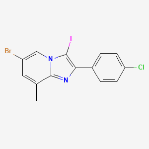 molecular formula C14H9BrClIN2 B6292961 6-Bromo-2-(4-chlorophenyl)-3-iodo-8-methylimidazo[1,2-a]pyridine CAS No. 2404733-82-8