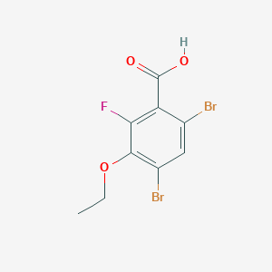 molecular formula C9H7Br2FO3 B6292990 4,6-Dibromo-3-ethoxy-2-fluorobenzoic acid CAS No. 2404734-06-9
