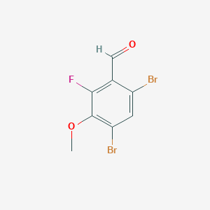 molecular formula C8H5Br2FO2 B6292994 4,6-Dibromo-2-fluoro-3-methoxybenzaldehyde CAS No. 2413441-14-0