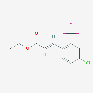 molecular formula C12H10ClF3O2 B6293000 (E)-Ethyl 3-(4-chloro-2-(trifluoromethyl)phenyl)acrylate CAS No. 2413446-67-8