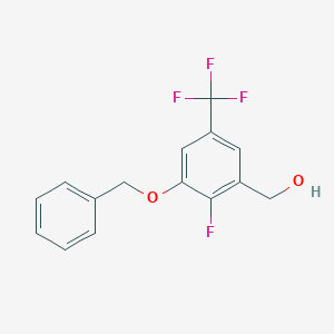 molecular formula C15H12F4O2 B6293061 (3-(Benzyloxy)-2-fluoro-5-(trifluoromethyl)phenyl)methanol CAS No. 2413441-16-2