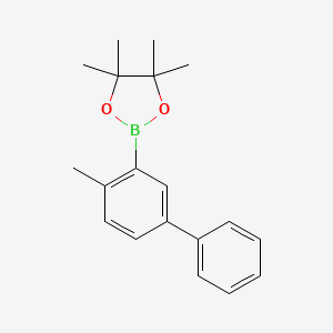 molecular formula C19H23BO2 B6293126 4,4,5,5-Tetramethyl-2-(4-methyl-[1,1'-biphenyl]-3-yl)-1,3,2-dioxaborolane CAS No. 2253981-35-8