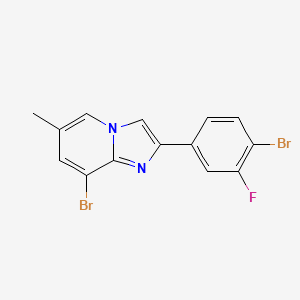 molecular formula C14H9Br2FN2 B6293160 8-Bromo-2-(4-bromo-3-fluorophenyl)-6-methylimidazo[1,2-a]pyridine CAS No. 2404734-49-0