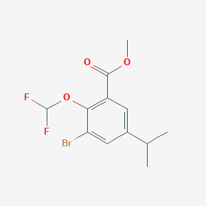 molecular formula C12H13BrF2O3 B6293162 Methyl 3-bromo-2-(difluoromethoxy)-5-isopropylbenzoate CAS No. 2404733-63-5