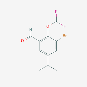 molecular formula C11H11BrF2O2 B6293163 3-Bromo-2-(difluoromethoxy)-5-isopropylbenzaldehyde CAS No. 2404734-25-2