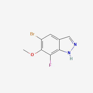 molecular formula C8H6BrFN2O B6293283 5-Bromo-7-fluoro-6-methoxy-1H-indazole CAS No. 2404734-16-1