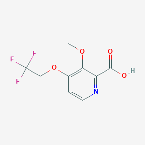 molecular formula C9H8F3NO4 B062933 2-Pyridinecarboxylic acid, 3-methoxy-4-(2,2,2-trifluoroethoxy)- CAS No. 170621-84-8