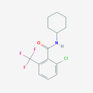 molecular formula C14H15ClF3NO B6293416 2-Chloro-N-cyclohexyl-6-(trifluoromethyl)benzamide CAS No. 2379322-58-2