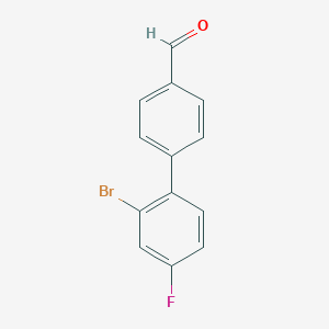 molecular formula C13H8BrFO B6293495 2'-Bromo-4'-fluoro-[1,1'-biphenyl]-4-carbaldehyde CAS No. 2379321-32-9