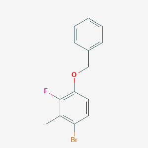 molecular formula C14H12BrFO B6293523 1-(Benzyloxy)-4-bromo-2-fluoro-3-methylbenzene CAS No. 2413441-17-3