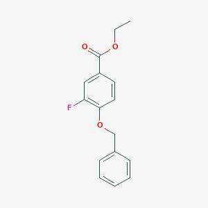 molecular formula C16H15FO3 B6293774 4-(苄氧基)-3-氟苯甲酸乙酯 CAS No. 1451154-73-6