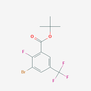 molecular formula C12H11BrF4O2 B6293780 tert-Butyl 3-bromo-2-fluoro-5-(trifluoromethyl)benzoate CAS No. 2379322-51-5