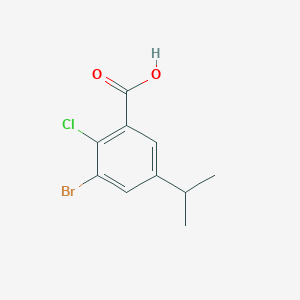 molecular formula C10H10BrClO2 B6293797 3-Bromo-2-chloro-5-isopropylbenzoic acid CAS No. 2379321-70-5