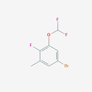 molecular formula C8H6BrF3O B6293822 5-Bromo-1-(difluoromethoxy)-2-fluoro-3-methylbenzene, 95% CAS No. 2167653-75-8