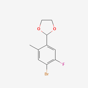 molecular formula C10H10BrFO2 B6293856 2-(4-Bromo-5-fluoro-2-methylphenyl)-1,3-dioxolane CAS No. 2379322-29-7