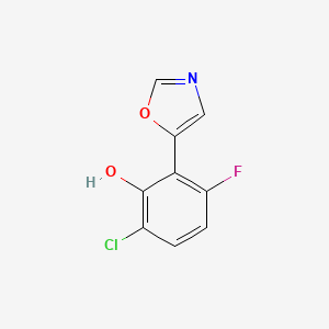 molecular formula C9H5ClFNO2 B6293912 6-Chloro-3-fluoro-2-(oxazol-5-yl)phenol CAS No. 2379321-38-5