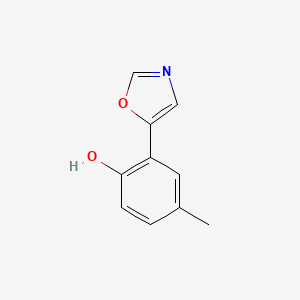 molecular formula C10H9NO2 B6293930 4-Methyl-2-(oxazol-5-yl)phenol CAS No. 2379322-27-5