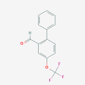 molecular formula C14H9F3O2 B6293939 4-(Trifluoromethoxy)-[1,1'-biphenyl]-2-carbaldehyde CAS No. 2379322-38-8