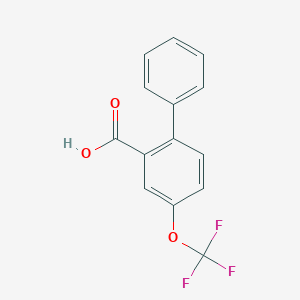 molecular formula C14H9F3O3 B6293954 4-(Trifluoromethoxy)-[1,1'-biphenyl]-2-carboxylic acid CAS No. 2379321-48-7