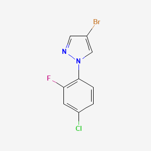 molecular formula C9H5BrClFN2 B6293958 4-Bromo-1-(4-chloro-2-fluorophenyl)-1H-pyrazole CAS No. 2379322-66-2