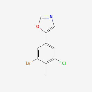 molecular formula C10H7BrClNO B6294018 5-(3-bromo-5-chloro-4-methylphenyl)oxazole CAS No. 2364585-27-1