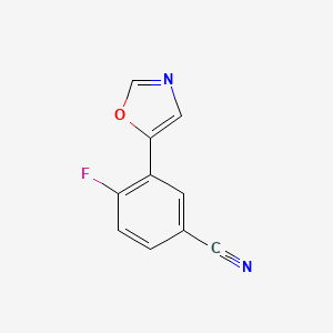 molecular formula C10H5FN2O B6294032 4-fluoro-3-(oxazol-5-yl)benzonitrile CAS No. 2379322-65-1