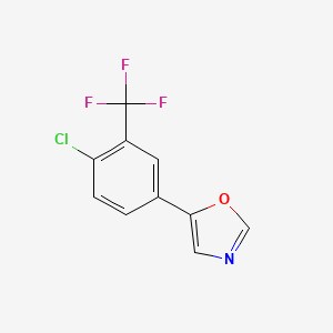 molecular formula C10H5ClF3NO B6294072 5-(4-chloro-3-(trifluoromethyl)phenyl)oxazole CAS No. 2379322-13-9