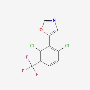 molecular formula C10H4Cl2F3NO B6294120 5-(2,6-dichloro-3-(trifluoromethyl)phenyl)oxazole CAS No. 2364585-10-2