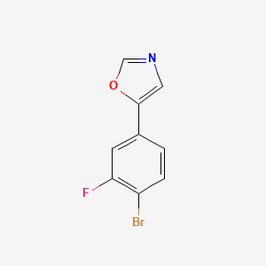 molecular formula C9H5BrFNO B6294130 5-(4-bromo-3-fluorophenyl)oxazole CAS No. 2111410-80-9