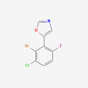 molecular formula C9H4BrClFNO B6294187 5-(2-bromo-3-chloro-6-fluorophenyl)oxazole CAS No. 2364585-37-3