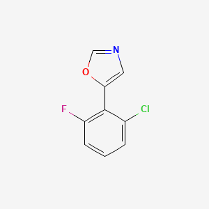 molecular formula C9H5ClFNO B6294195 5-(2-氯-6-氟苯基)恶唑 CAS No. 2021428-58-8