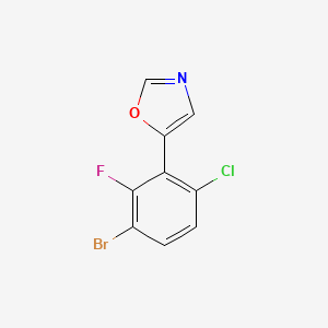 molecular formula C9H4BrClFNO B6294258 5-(3-bromo-6-chloro-2-fluorophenyl)oxazole CAS No. 2364585-06-6