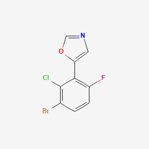 molecular formula C9H4BrClFNO B6294263 5-(3-bromo-2-chloro-6-fluorophenyl)oxazole CAS No. 2364584-83-6