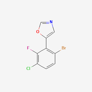 molecular formula C9H4BrClFNO B6294282 5-(6-bromo-3-chloro-2-fluorophenyl)oxazole CAS No. 2364584-88-1