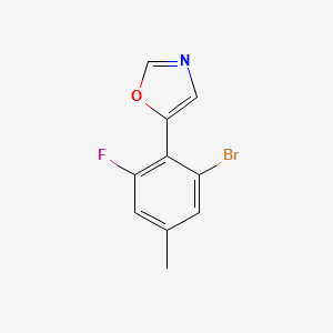 molecular formula C10H7BrFNO B6294289 5-(2-bromo-6-fluoro-4-methylphenyl)oxazole CAS No. 2364584-87-0