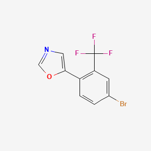 molecular formula C10H5BrF3NO B6294310 5-(4-bromo-2-(trifluoromethyl)phenyl)oxazole CAS No. 2029361-43-9