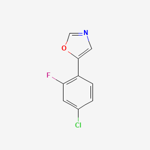 molecular formula C9H5ClFNO B6294331 5-(4-chloro-2-fluorophenyl)oxazole CAS No. 2020663-34-5