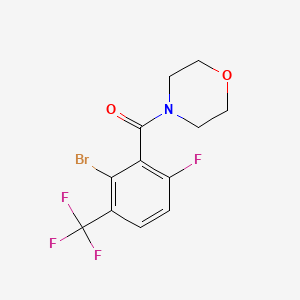molecular formula C12H10BrF4NO2 B6294481 4-[2-Bromo-6-fluoro-3-(trifluoromethyl)benzoyl]morpholine CAS No. 2271442-93-2