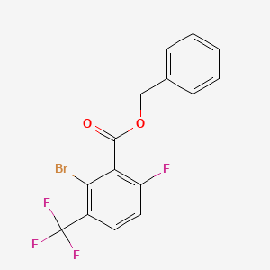 molecular formula C15H9BrF4O2 B6294529 Benzyl 2-bromo-6-fluoro-3-(trifluoromethyl)benzoate CAS No. 2271443-04-8