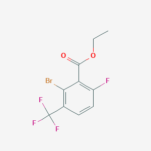 molecular formula C10H7BrF4O2 B6294546 Ethyl 2-bromo-6-fluoro-3-(trifluoromethyl)benzoate CAS No. 2271442-82-9