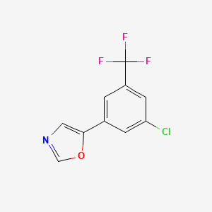 molecular formula C10H5ClF3NO B6294595 5-(3-Chloro-5-(trifluoromethyl)phenyl)oxazole CAS No. 2364584-76-7